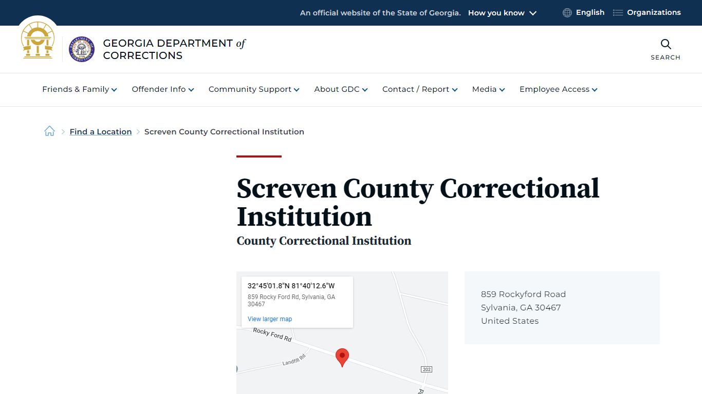Screven County Correctional Institution | Georgia Department of Corrections