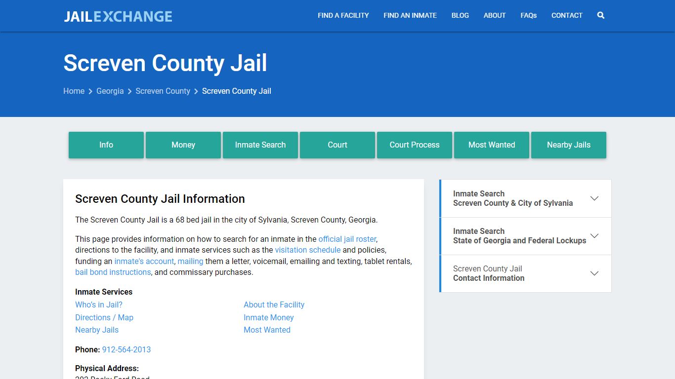 Screven County Jail, GA Inmate Search, Information